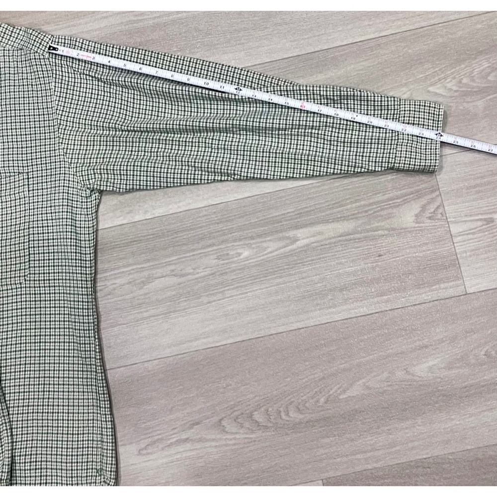Madison Trader Plaid Button Down Shirt Mens Long Sleeve Green Check Size L - Picture 6 of 8